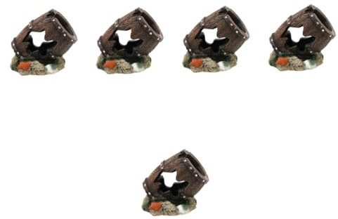 POPETPOP 5pcs Resin Simulation Aquarium Decoration Fish Tank Decor Shrimp Shelter Natural for Fish Tank Landscape and Hiding Cave Scenario
