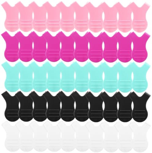 KEQAR 50 pezzi Pettine per Ciglia Y, Kit Laminazione Ciglia, Pettinino Sopracciglia, Scovolino Ciglia (4.8 * 3.5CM) (Cinque Colori)