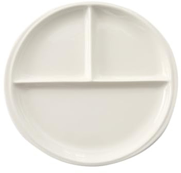 Homoyoyo Assiette à Compartiments, Assiette Diététique avec 3 Compartiments En Céramique Pour Adultes Pour de Vaisselle Incassable, Contrôle des Portions, Plateau Réutilisable pour Adultes