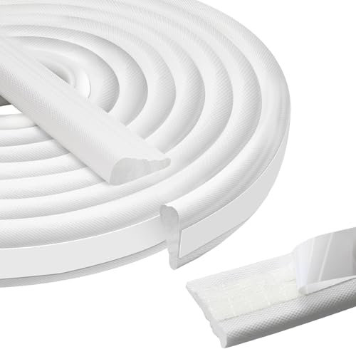 WYYFXY® 5m Fenster Dichtungsband Selbstklebend Weiß Türdichtung Fensterdichtung Selbstklebend Zugluftstopper Tür Dichtung Fensterdichtband Keilförmig mit Handschuhe für Tür Fenster Spalt