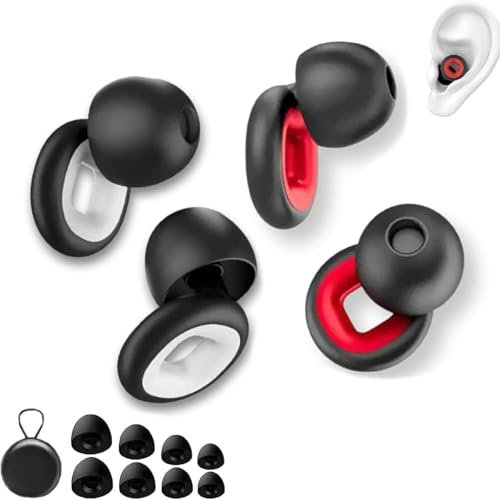 Artevive Moto Ohrstöpsel-27 Db, High Fidelity Noise Cancelling Ohrstöpsel, Wiederverwendbare Silikon Ohrstöpsel Für Konzerte, Reisen, Motorradliebhaber (Rot+Weiß)
