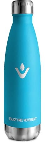 Gourde Isotherme 500ml, Étanche, Gourde Métal sans BPA, Bouteille d'eau Double Paroi, Réutilisable, Bouteille Isotherme en Acier Inoxydable, Gourde Inox pour Sport, Gym, École, Bureau, Randonnée