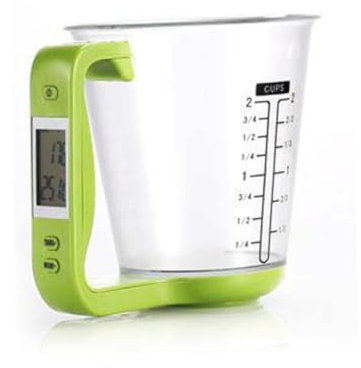 Mipcase Misurino Multifunzionale 1000 Display LCD Tazza Graduata in Pc e in Abs Precisione 1 G per Latte in Polvere e Bevande