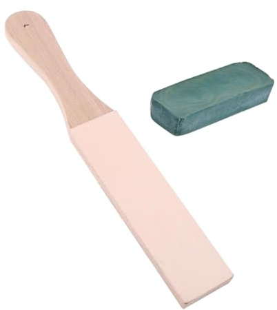 iplusmile 2pièces Affûteur Lame Bois Double Face Fait Main Avec Pâte à Polir Outil Pour Rasoir Droit Et Couteaux De Cuisine Pour Travail Du Bois Et Cuir Lot