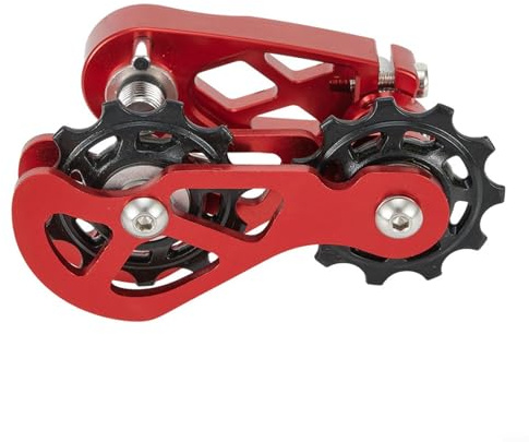 Besttoolifes Bike Chain Tensioner, For 8-12 Speed Bicycle Single Speed Converter, Adjustable Chain Guide Anti-Drop Link Aluminum Alloy (Red)