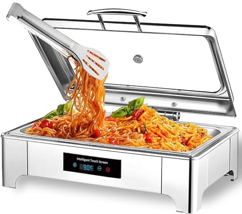 IELSH 9L Chafing Dish Elektrisch, Speisenwärmer Elektrisch Gastro(GN1/1) | Kommerziell Wärmebehälter für Essen mit Touchscreen-Temperaturregelung, Erstklassige Wahl für Buffets und Partys