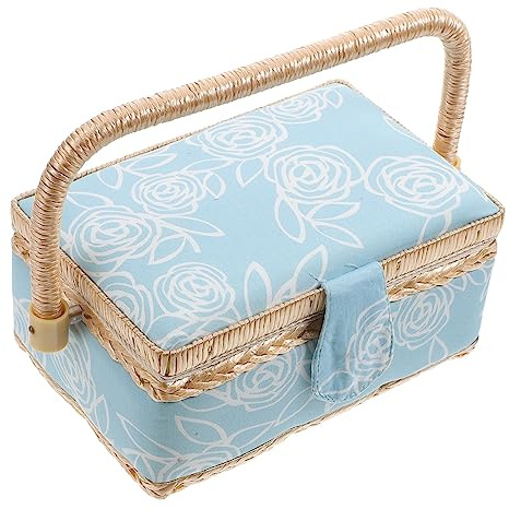 DOITOOL Scatola Per Attrezzi Da Cucito Cesto Portaoggetti Semplice in Decorativo Per Casa Cesto Per Cosmetici Borsa Per Attrezzi Da Cucito