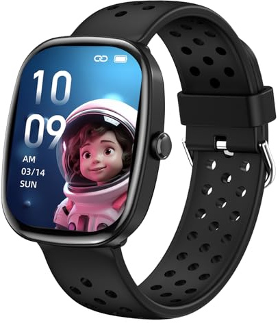 Tynggko Montre Connectée Enfants, Fitness Tracker Montre pour Enfants Filles Garçons avec Podomètre, Moniteur de Sommeil, 100 Modes Sport, Réveil, Cadeau pour Garçons, Filles et Adolescents 6+ (Noir)