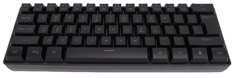 Tosuny 60% de Teclado de Juego Inalámbrico, 61 Teclas RGB Retroiluminado Teclado de Juegos Compactos, Admite el Modo de Suspensión, 2000 MAh Recargable, Teclado de Oficina Mini