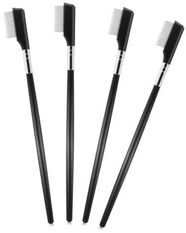ULTECHNOVO 4 Pièces Lot de Peignes à Cils et Brosses à Cils Métal Séparateurs