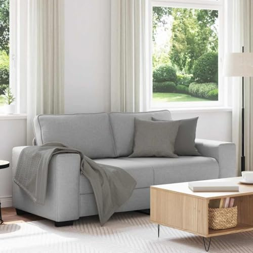 IKAYAA Divano 2 Posti con Braccioli Divano Due Posti Divano 2 Posti Soggiorno Piccolo Divano Tessuto per Soggiorno, Appartamento, Ufficio-Grigio nuvola-140 cm