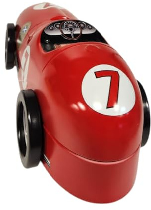 Vintage Racing Car Shortbread Biscuit Tin 90g Collectible Metal Gift Tin with Butter Shortbread (1, Red)