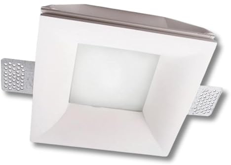 BOGGIA Faretto moderno classico incasso scomparsa gesso quadrato con diffusore per cartongesso pitturabile 112 - perfetta integrazione controsoffitto