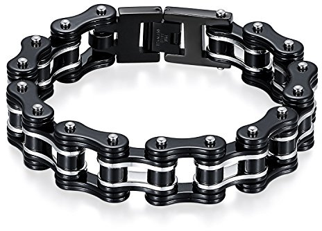 OIDEA Herren Armband Edelstahl Motorradkette: Schwer Armkette Punk Gothic Herrenarmband Biker Motorrad Kette Chain Gliederarmband Armreif Edelstahlarmband Handgelenk Geschenk