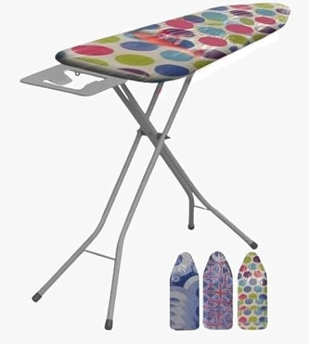 Optimal Products DELUXE WIDE METAL LARGE IRONING BOARD 10STEP HEIGHT ADJUSTABLE IRON RACK (110cm x 34cm)