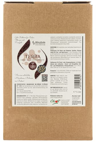 MikroVeda Terra - Bio Bodenaktivator - Bodenbakterien - Effektive Mikroorganismen - Bodenhilfsstoff - Kompost - Garten - Organischer Dünger - VEGAN - 100% natürlich (5l)