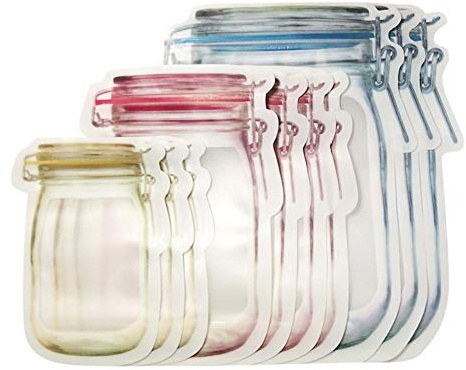 AMOYER 10pc de Stockage des Aliments contenants réutilisables Sacs Alimentaires en Silicone pour l'alimentation légumes Viande Fruits Pot en Forme de Sac de Produits Frais