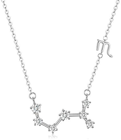 Collier en argent sterling Scorpion collier Constellation pendentif, 12 horoscope signe collier oct-nov cadeaux d'anniversaire pour femmes filles, chaîne de bijoux étoile astrologie Constellation 18 