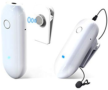 LENSGO Mini Wireless Lavalier Mikrofon, LWM-318C 20-Kanal UHF Professional Omnidirektionales Kabelloses Ansteckmikrophone Set mit 1 Sender und 1 Empfänger für Canon Nikon DSLR Kamera Smartphone(Weiß)