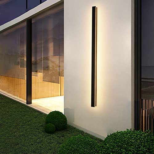 80cm LED Wandleuchte aussen IP65 Außenwandleuchte Moderne 3000K Schwarz Warmweiße Außen Wandlampe Wasserdichte Gartenbeleuchtung Wand-Außenlicht für Garten Terrasse Garage Haustür