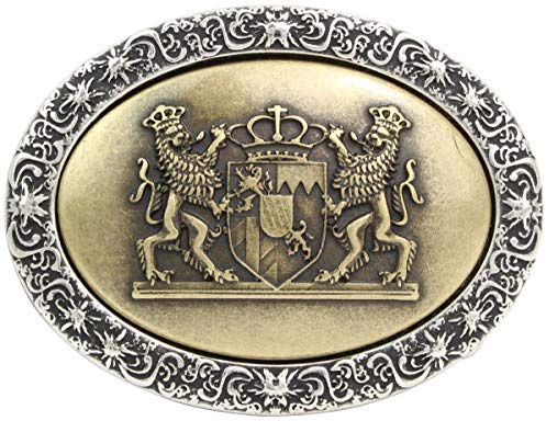 BELTINGER Gürtelschnalle Wappen Bayern 4,0 cm | Buckle Wechselschließe Gürtelschließe 40mm Massiv | Für die Tracht | bicolor s/g