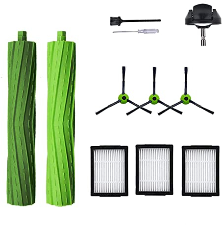Ersatzteil-Zubehör für iRobot Roomba j7 j5 j6 j8 j9 e5 e6 I E Serie Staubsauger inklusive 1 Packung Borstenbürste, Vorderrad und 3 Stück Filter, Seitenbürste