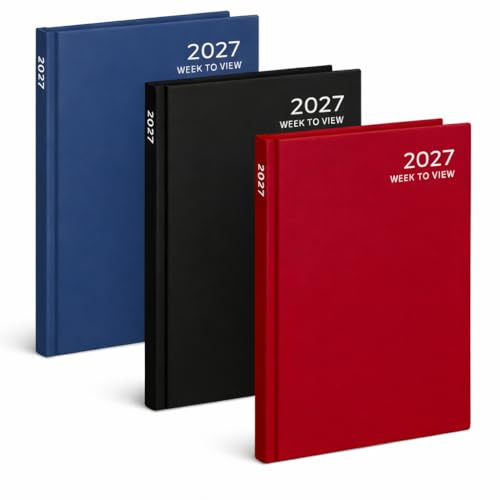 Sixstore A5 Diary Week to View 2027 Diaries Office Work Planner Desk Organiser Diaries Year Planning 1 Diary Sent at Random