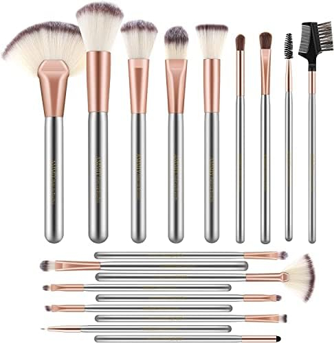 18PCS Set Pinceaux Maquillage Pinceaux à Maquillage Professionnel Pinceaux Maquillages pour Fond De Teint, Blush, fard à Paupières