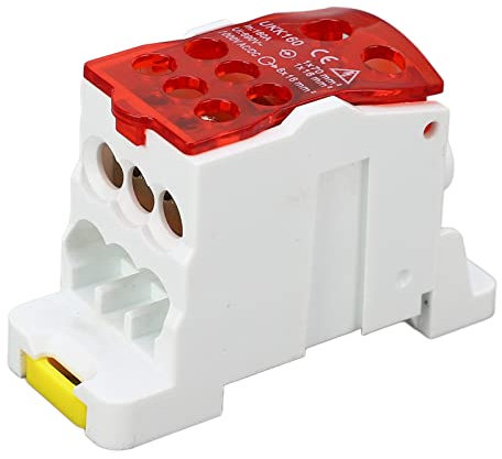 Morsettiere su Guida DIN 160A 690V Connettori Scatola di Giunzione per Blocco di Distribuzione (Rosso)