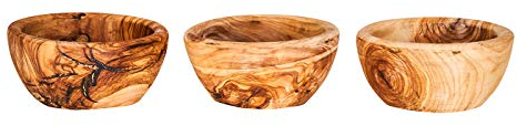levandeo 3er Set Schüssel ca. 12x4cm Schale Holz Olivenholz Holzschale Salatschüssel Natur Unikat Tischdeko Brotschale Snackschale