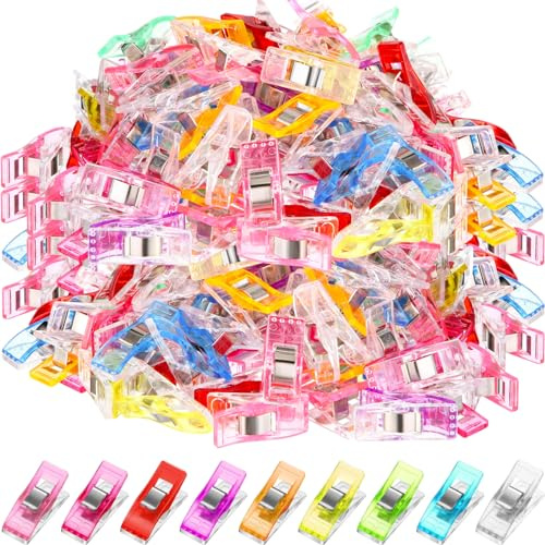 Beeveer 400 Näh-Clips, Quiltzubehör, Mehrzweck-Kunststoff-Clips, verschiedene Farben zum Nähen, Quilten, Binden, Basteln