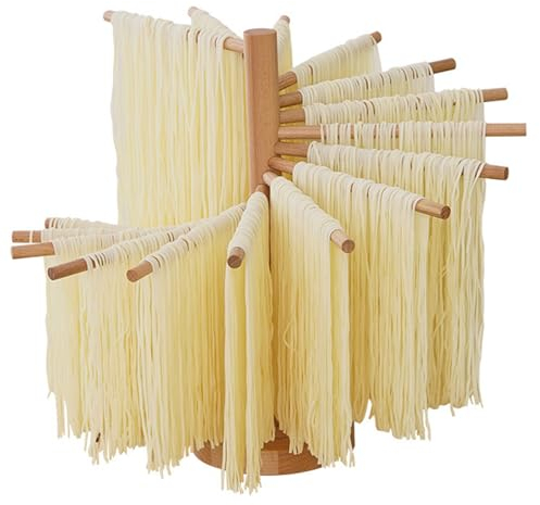 Wedhapy égouttoir à Pâtes Séchoir à Nouilles Pliable égouttoir à Nouilles en Bois pour Spaghetti Fait Maison Installation Rapide égouttoir à Pâtes égouttoir à Pâtes Italien