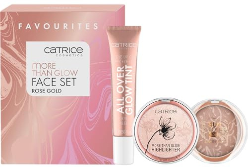 Catrice More Than Glow Face Set Rose Gold, acetona, vegano, sin micropartículas de plástico, sin alcohol, 1 unidad (3 unidades)