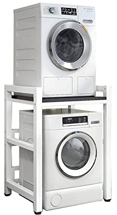 Front Load Washer & Dryer Stacking Kit - Adjustable Stand | Portable Rack with 400KG Capacity | Over Washer Storage Unit for Laundry