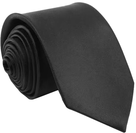 LuLiyLdJ Cravatta Nera Elegante, Slim Fit 8cm per Uomo e Donna, Satinata Casual, 1 Pezzo