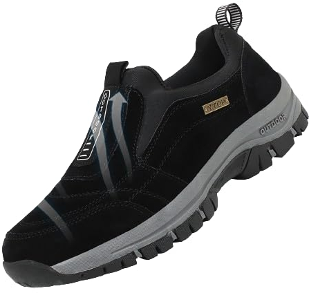 Trekkingschuhe Herren Wasserdicht Weit Leicht Bequemer Hiking Schuhe Outdoor Schuhe 41 Schwarz Wandern Sport Bergschuhe Mountainbike Schuhe Rutschfeste Sommer Atmungsaktiv Kletterschuhe Wanderschuhe