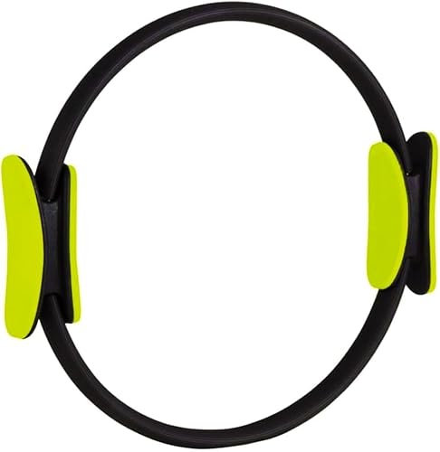 G5 HT SPORT Cerchio Pilates Ring [Strong], Thigh Toner e Tappetino Pieghevole | Kit Completo con Anello per Pilates e Attrezzi Fitness per Casa, Yoga, Allenamento Forza e Flessibilità (Nero/Giallo)