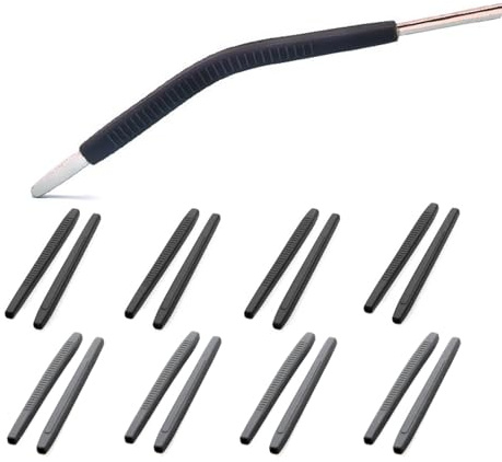 OPUGIT Brillen-Ohrpolster, Endkappen, rutschfeste Ohrbügel aus weichem Silikon, Schlauchhülse, Brillenbandhalter, Bügelenden, Brillenhalter, 8 Paar, Schwarz/Grau