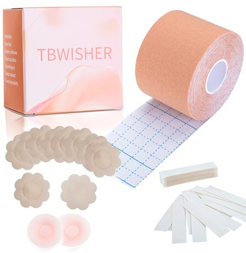Tbwisher Boob Tape für Brustlift Boobytape -Sticky Body Tape für Push-up Form für Brust Support Lift