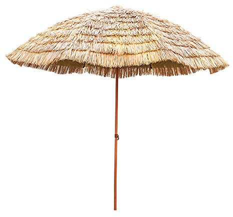 Parasol rond en paille pour parasol de plage, pavillon, tonnelle, balcon, terrasse, pêche, parasol de cour, grand parasol de jardin inclinable, parasol marron s,Brown Parasol Without Base-3M / 9.84ft