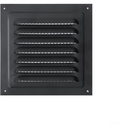 Edelstahl Abluftgitter, Lamellen Lüftungsgitter, 150x150mm Lüftungsabdeckung, für Klimaanlagen Kamin Schlitz Küche Bad WC(1 Stück schwarz)