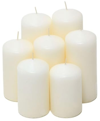 Well Home Set de Velas Blancas sin Esencia: 7 Tamaños Surtidos en Caja Retractilada