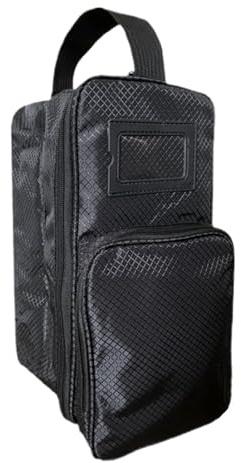 Golf-Schuhtasche, wasserdichte Schuhtasche mit Reißverschluss, Aufbewahrungstaschen mit Vordertasche, tragbare Außentasche für Schuhe und Sport, Schwarz, Refer to description, Uni