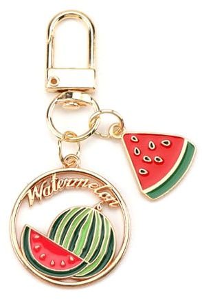 Gallkeat Wassermelone Schlüsselanhänger Niedliche Cartoon Tasche Charm Damen Schlüsselbund mit Schlüsselring Taschen Anhänger Keychain für Auto Geschenk Bagcharms