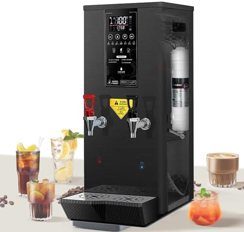 Erogatore di acqua calda commerciale a riscaldamento graduale, erogatore di acqua calda da 25 litri, bollitore elettrico per acqua, macchina per acqua bollente commerciale per tè, caffè,Black