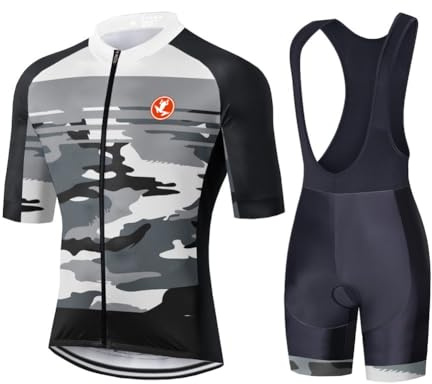 UGLY FROG HuDt Cycling Jersey Men Set Bib Shorts Set Summer Mountain Bike Bicycle Suit Anti-UV Bicycle Team Racing Uniform Clothes