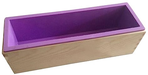 Uonlytech Stampo Rettangolare Per Sapone e Dolci in Silicone Con Scatola Di Legno Strumento Fai Da Te Per Torte Di Sapone e Altri Usi Alimentari