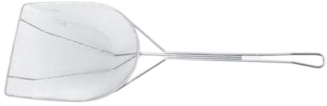 Schiumarola professionale da cucina in acciaio inox con comoda impugnatura per uso frequente, grande schiumatoio per frittura