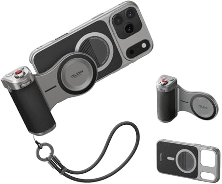 Master Grip Kit para iPhone 17 Pro, Agarre Magnético Teléfono,Batería integrada de 3200mAh, Carga inalámbrica,Funda de grafeno Refrescante, Kit Fotografia iPhone 17 Pro