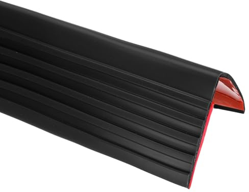 QUARKZMAN 2 Metri Di Profilato Per Gradini, Vinile Antiscivolo Autoadesivo Protezione Bordo Misura Impermeabile Battiscopa Per Pavimenti Interni E Esterni (5cm x 5cm, Nero)